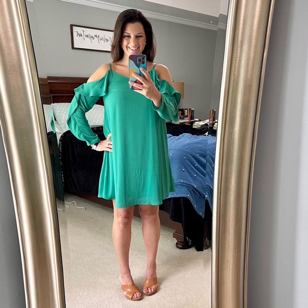 NWT Green Cold Shoulder Dress